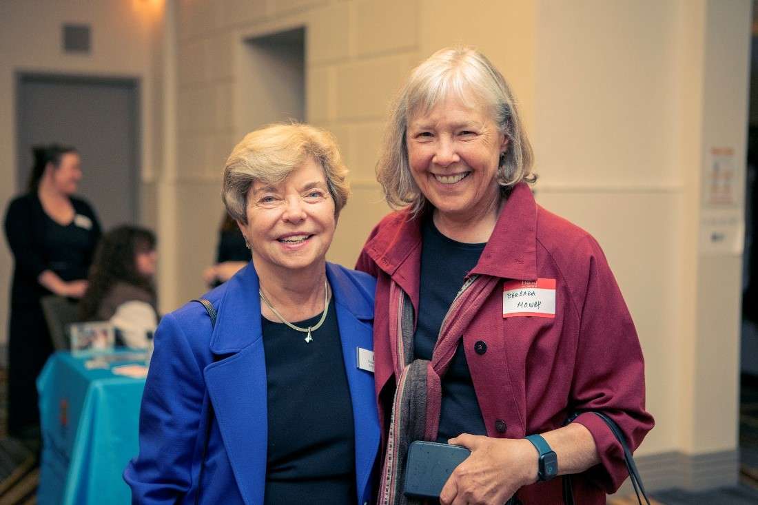 Image of Betty Arkell, DreamSpring Board Member, with Barbara Mowry, owner of GoreCreek Advisors, at the Fall 2022 DreamSpring Board Convening in Denver, CO